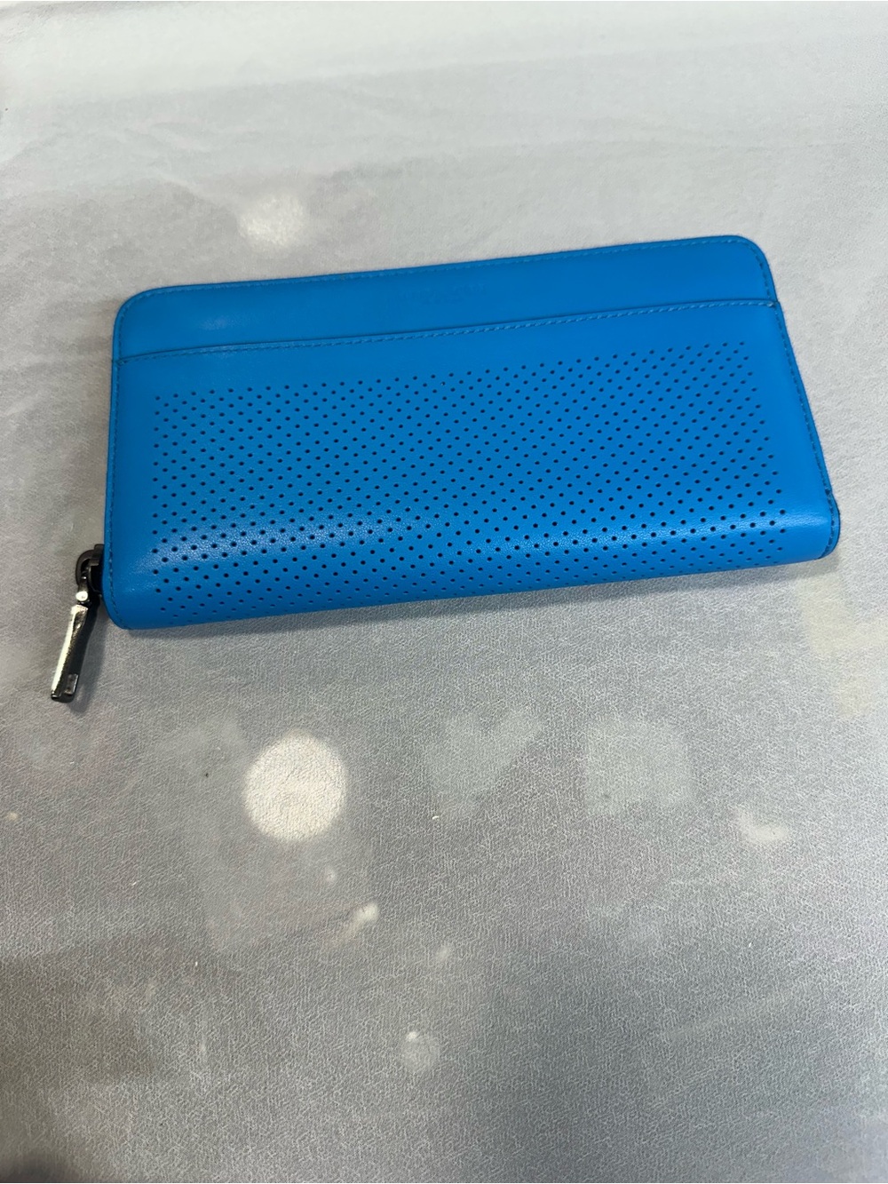 COACH Perforated Leather Wallet Accordion Zipper Wallet Long Wallet.new no tag